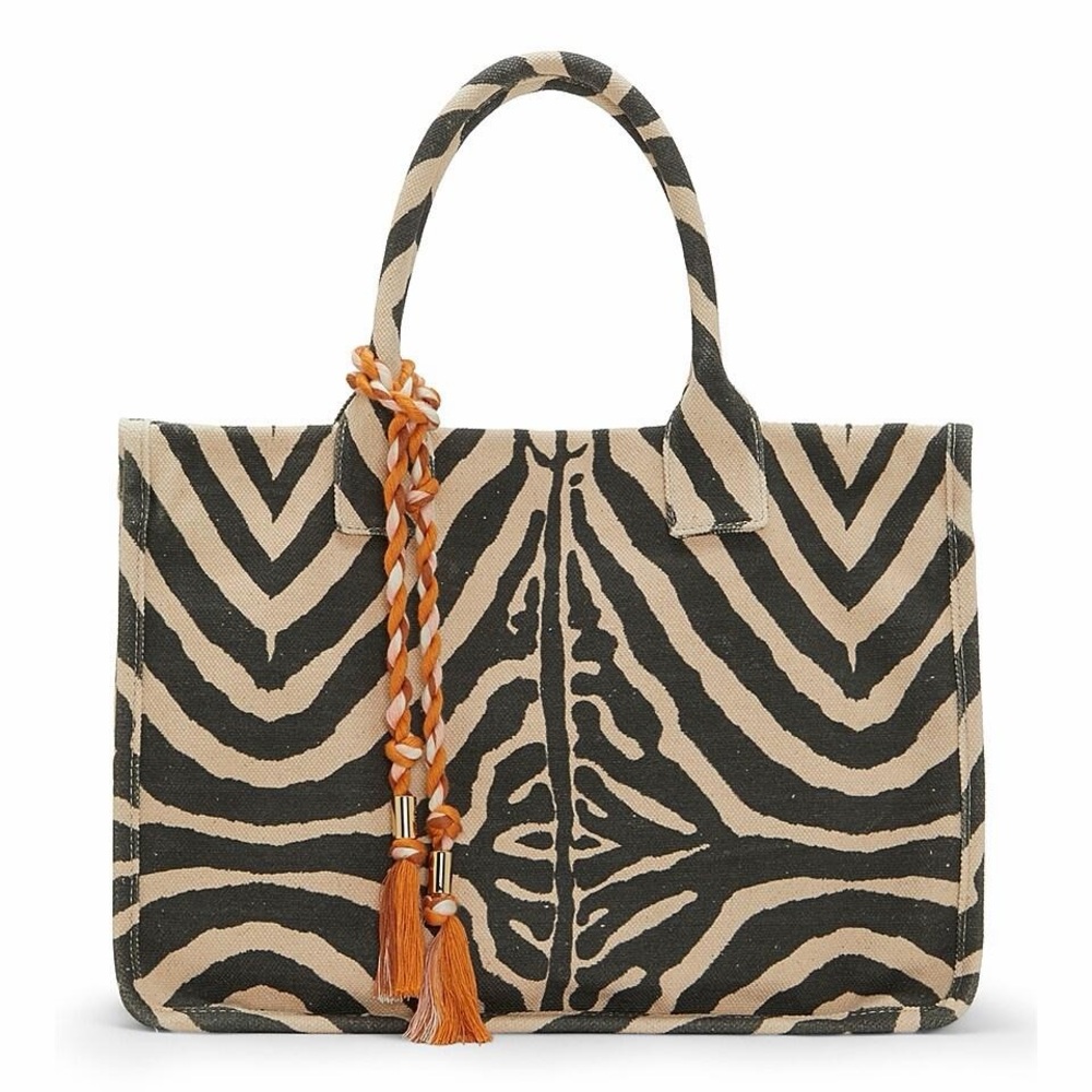 Vince Camuto Zebra Pattern Tote - Black and Tan
